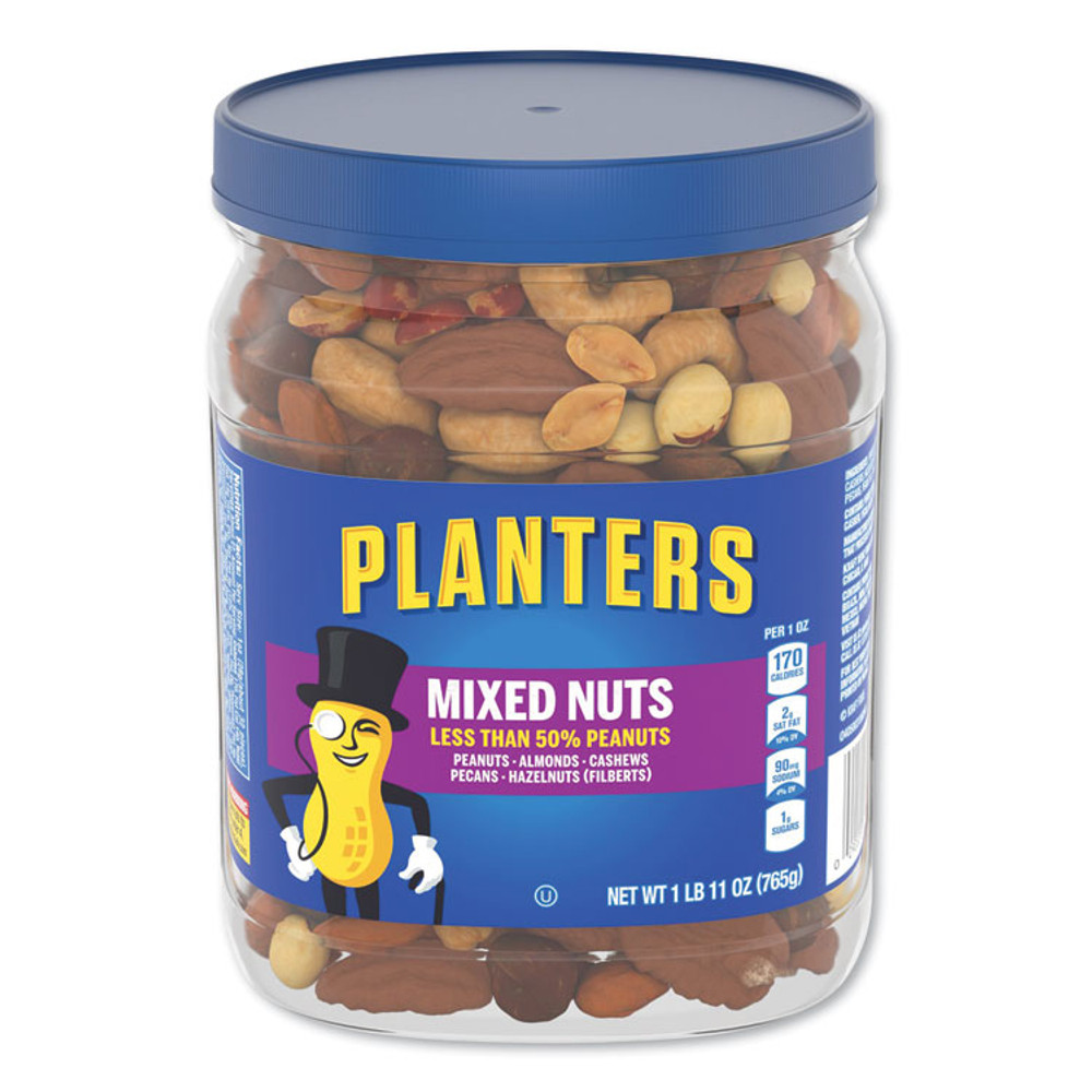 KRAFT FOODS, INC Planters® 01857 Salted Mixed Nuts, 27 oz Canister