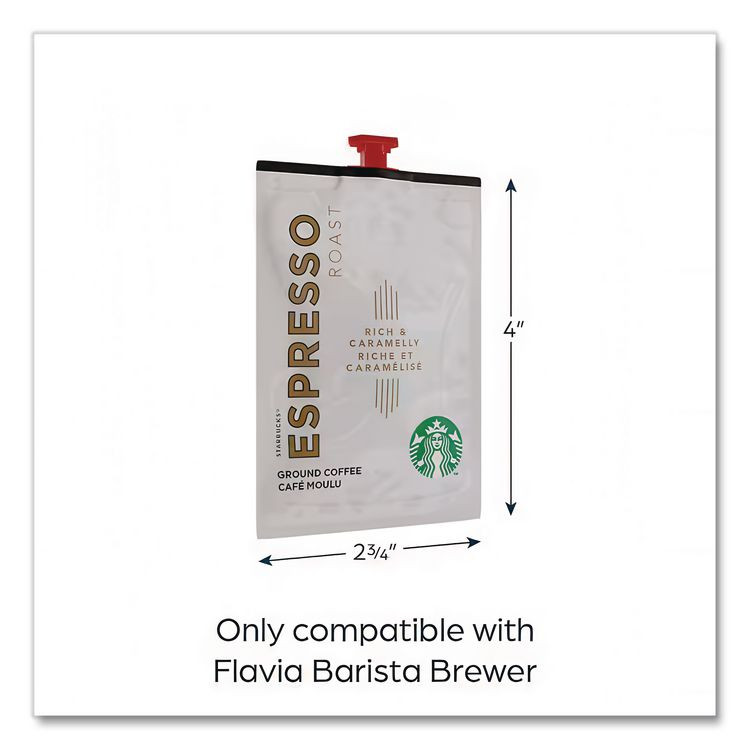 STARBUCKS COFFEE COMPANY MDR00218 FLAVIA Coffee Freshpacks, Espresso Dark Roast, 72/Carton