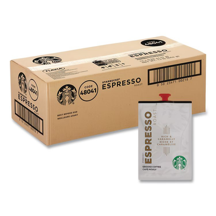 STARBUCKS COFFEE COMPANY MDR00218 FLAVIA Coffee Freshpacks, Espresso Dark Roast, 72/Carton