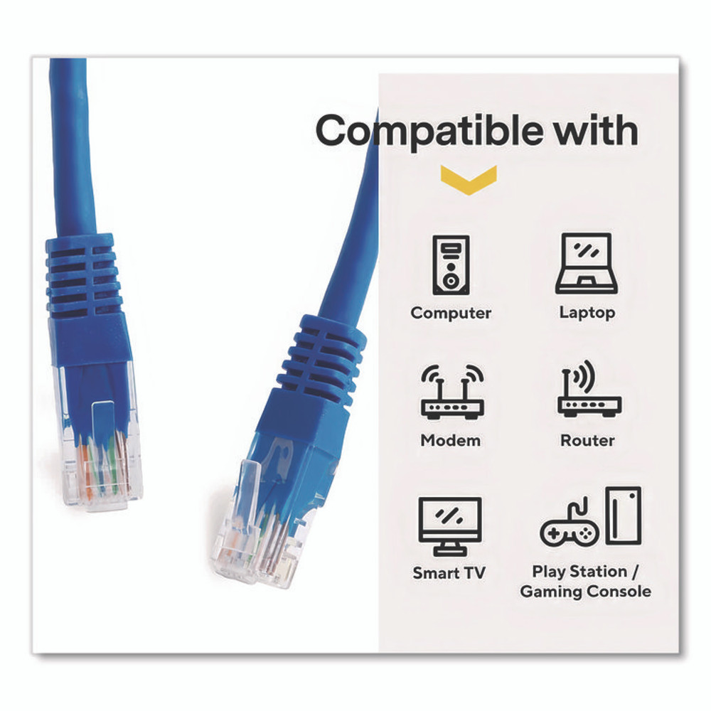 NXT TECHNOLOGIES 24400040 CAT6 Patch Cable, 7 ft, Blue