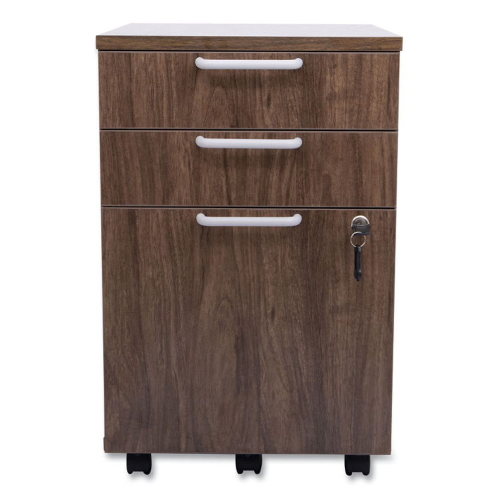 UNION & SCALE 24398957 Essentials Mobile Pedestal File, Left or Right, 3-Drawers: Box/Box/File, Legal/Letter, Espresso, 15.6" x 21.3" x 24.3"