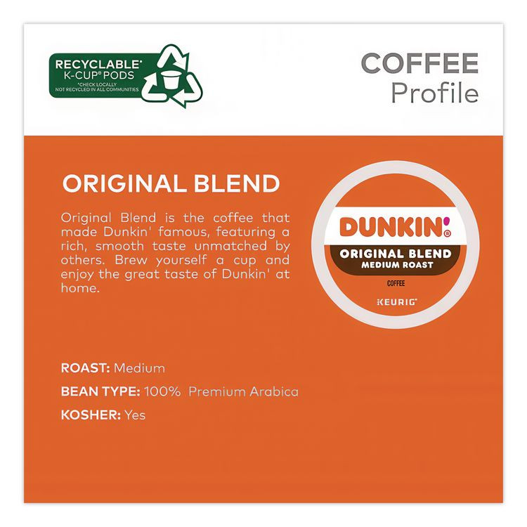 KEURIG DR PEPPER Dunkin'® 1267CT K-Cup Pods, Dunkin Regular, 88/Carton