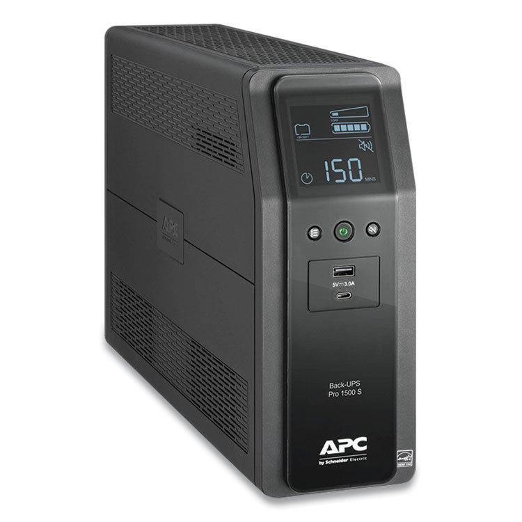 AMERICAN POWER CONVERSION APC® BR1500MS BR1500MS Back-UPS PRO BR Series SineWave Battery Backup System, 10 Outlets, 1,500 VA, 1,080 J