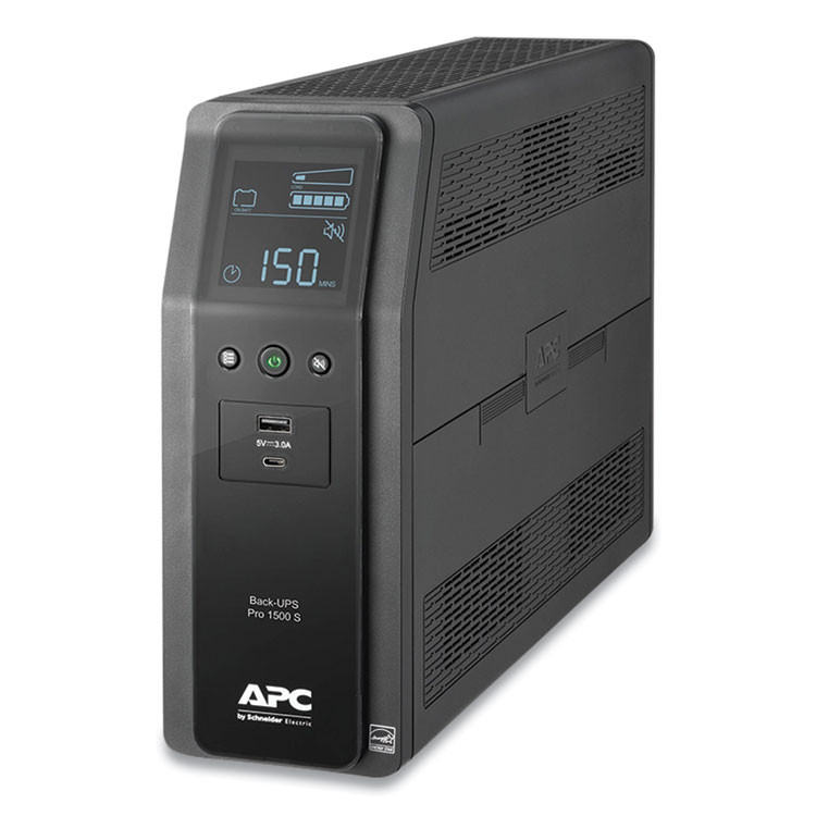 AMERICAN POWER CONVERSION APC® BR1500MS BR1500MS Back-UPS PRO BR Series SineWave Battery Backup System, 10 Outlets, 1,500 VA, 1,080 J