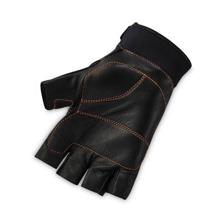 TENACIOUS HOLDINGS, INC. ergodyne® 17786 ProFlex 901 Half-Finger Leather Impact Gloves, EN388: 3122X, XX-Large, Black, Pair