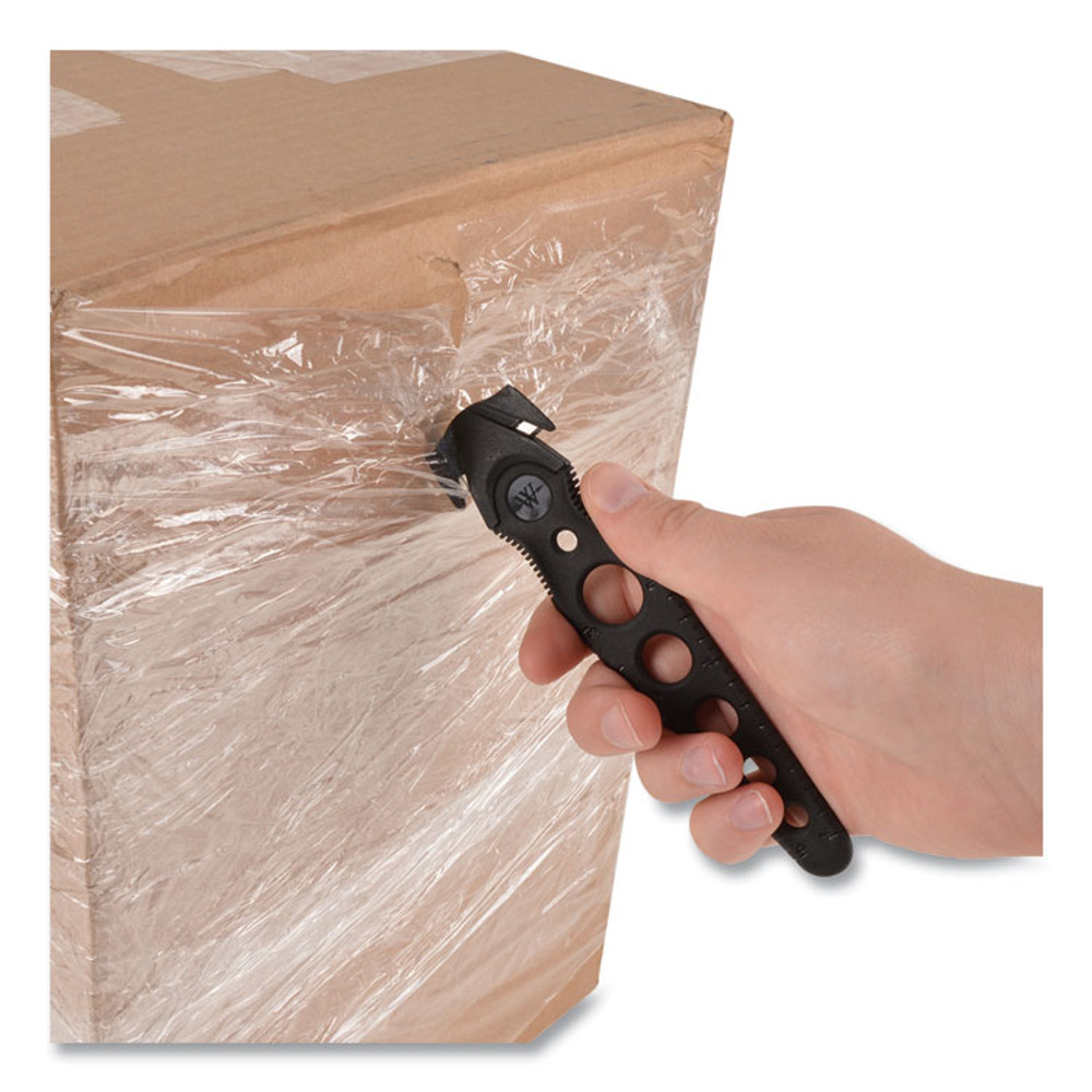 EVERSHARP PEN CO. Westcott® 17379 Safety Cutter, 1.2" Blade, 5.75" Plastic Handle, Assorted, 5/Pack