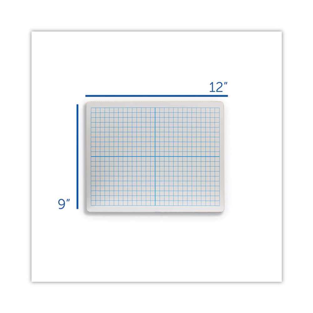 FLIPSIDE PRODUCTS 11200 Graphing Two-Sided Dry Erase Board, Computational Grid Format, 12" x 9", White Surface, 12/Pack