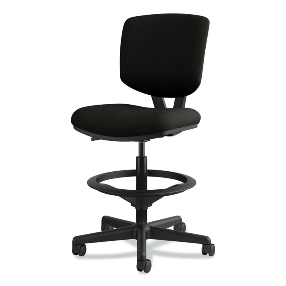 HON COMPANY 5705SB11T Volt Series Leather Adjustable Task Stool, Supports Up to 275 lb, 22.88" to 32.38" Seat Height, Black