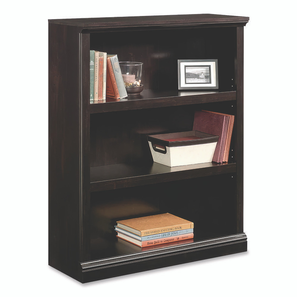 SAUDER WOODWORKING COMPANY 420175 Select Collection Bookcase, Three-Shelf, 35.37w x 13.22d x 69.76h, Estate Black
