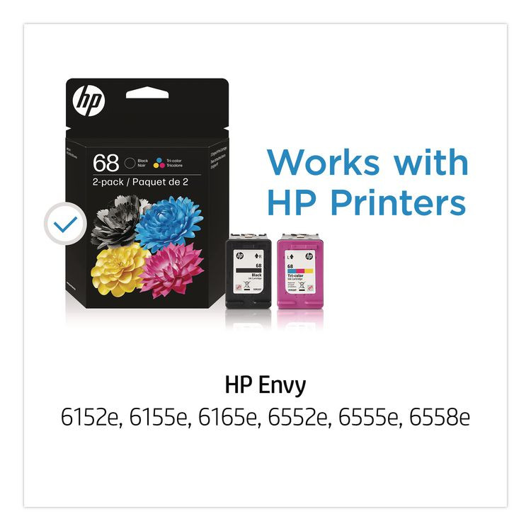 HP INC 6L6S2TN HP 68 (6L6S2TN) 2-Pack Black/Tri-Color Original Ink Cartridge