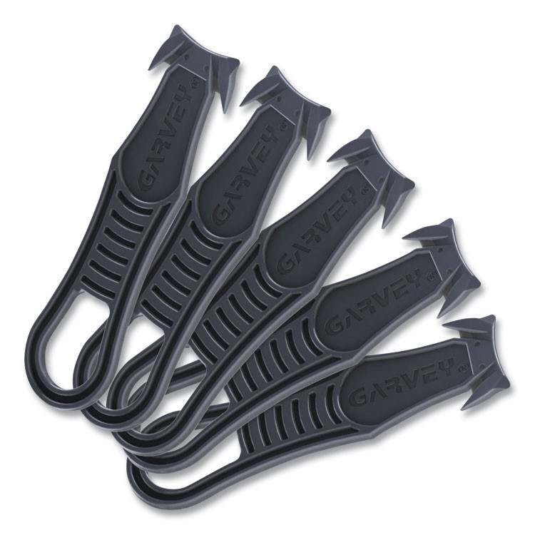 CONSOLIDATED STAMP Garvey® 091459 Safety Cutter Box Cutter Knife with Double Shielded Blade, 4" Plastic Handle, Black, 5/Pack