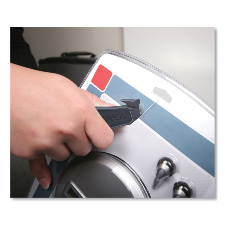 CONSOLIDATED STAMP Garvey® 091459 Safety Cutter Box Cutter Knife with Double Shielded Blade, 4" Plastic Handle, Black, 5/Pack