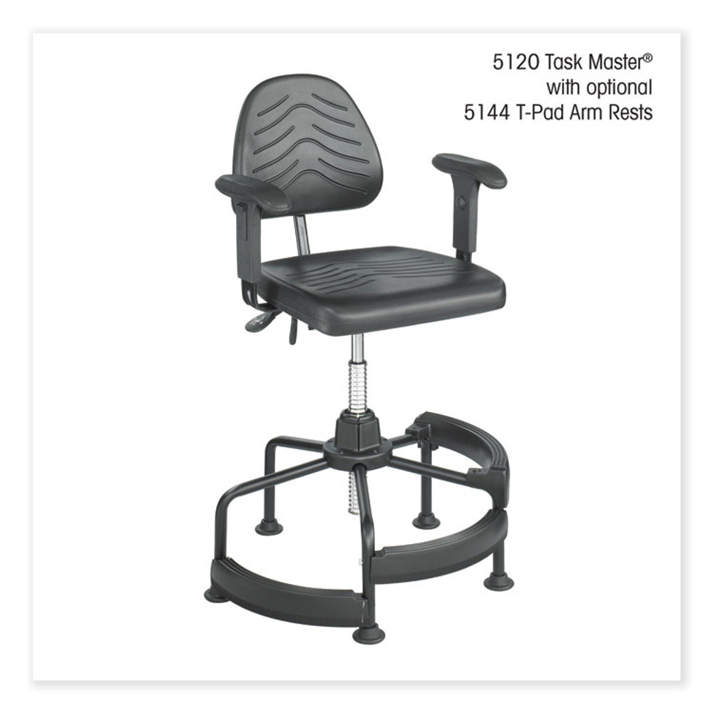 SAFCO PRODUCTS 5120 Task Master Deluxe Industrial Chair, Supports Up to 250 lb, 17" to 35" Seat Height, Black