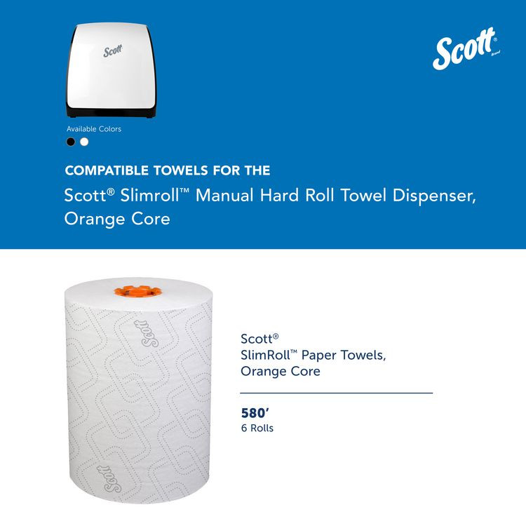 KIMBERLY-CLARK PROFESSIONAL Scott® 47091 Slimroll Manual Towel Dispenser, 12.65 x 13.02 x 7.18, White