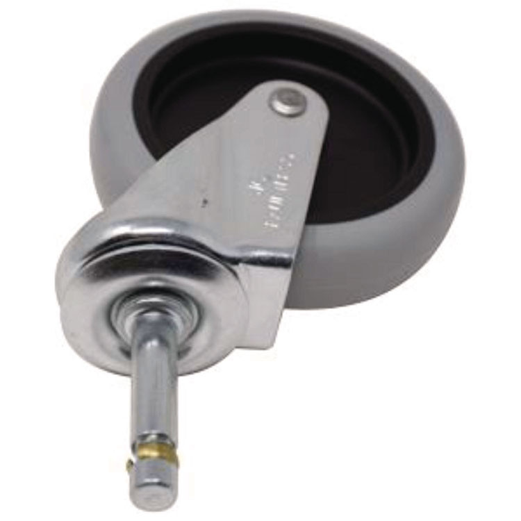 RUBBERMAID COMMERCIAL PROD. 6173-L1 4" Swivel Stem Caster with Insert for Janitor Cart 2000, Grip Ring Stem, Black/Gray/Silver