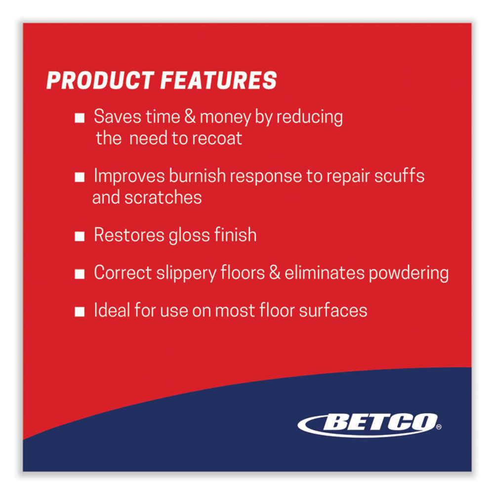 BETCO CORPORATION 6180400 One Step Floor Restorer, Lemon Scent, 1 gal Bottle, 4/Carton