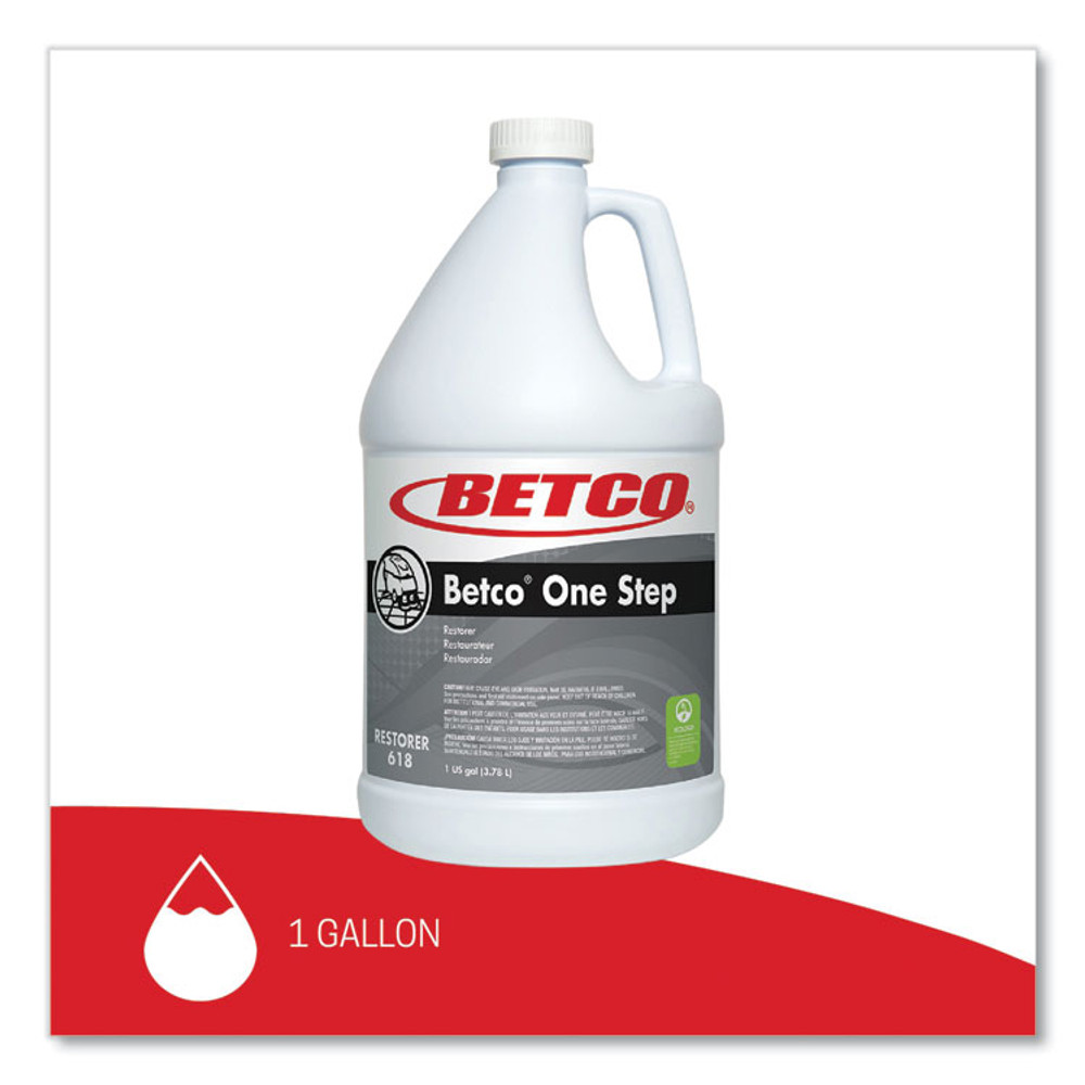 BETCO CORPORATION 6180400 One Step Floor Restorer, Lemon Scent, 1 gal Bottle, 4/Carton