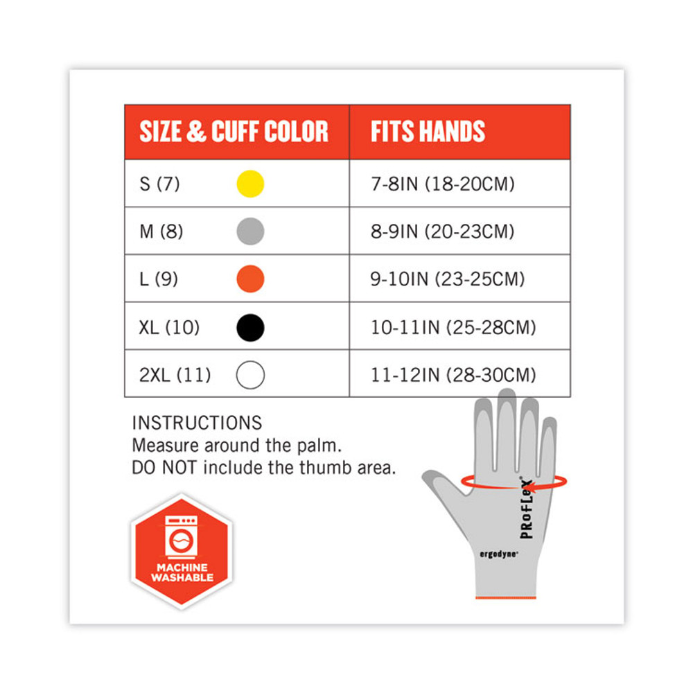 TENACIOUS HOLDINGS, INC. ergodyne® 10463 ProFlex 7030 ANSI A3 PU Coated CR Gloves, EN388: 4X42C, 9" Long, Medium, Gray, Pair