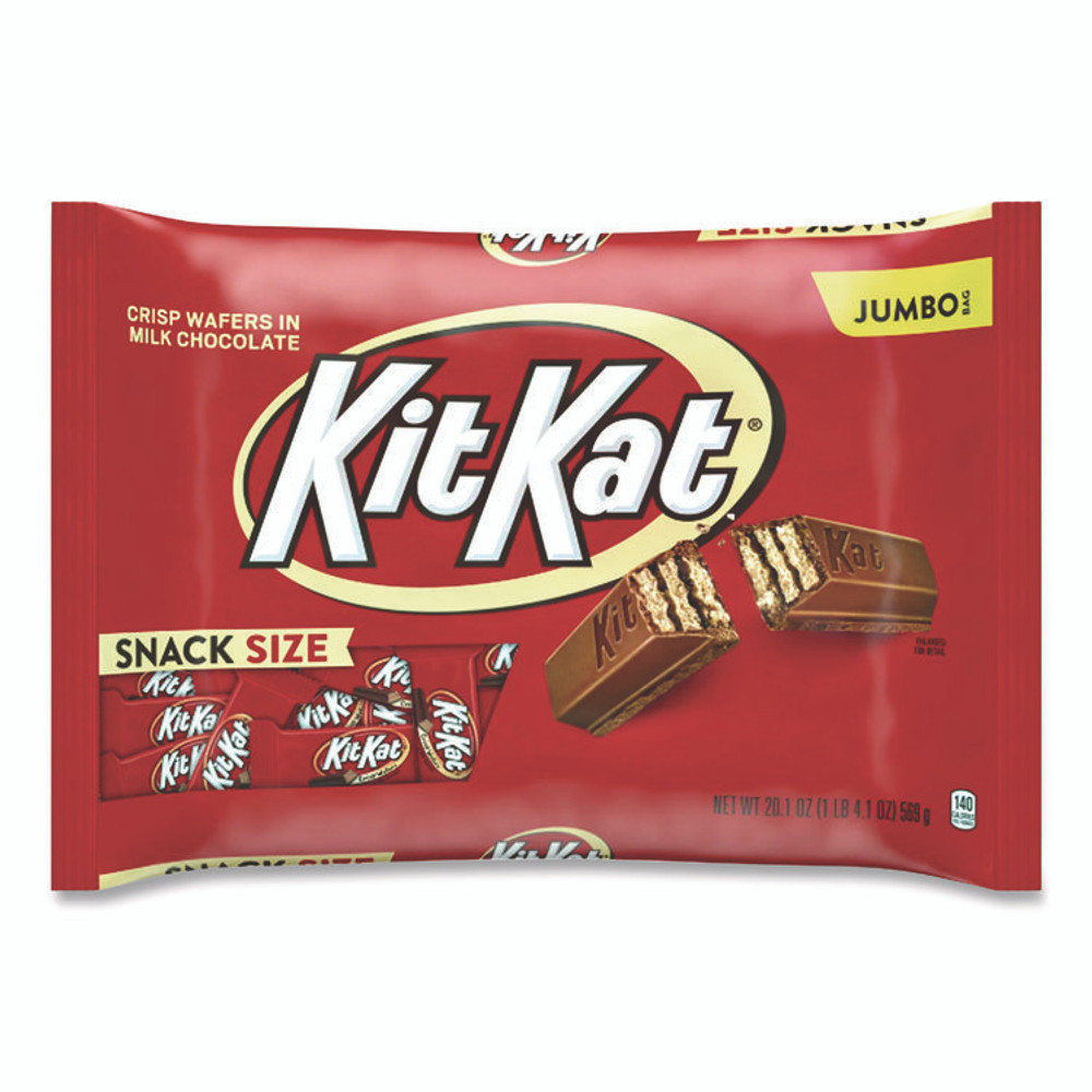 THE HERSHEY COMPANY Kit Kat® 07668EA Snack Size, Crisp Wafers in Milk Chocolate, 20.1 oz Bag