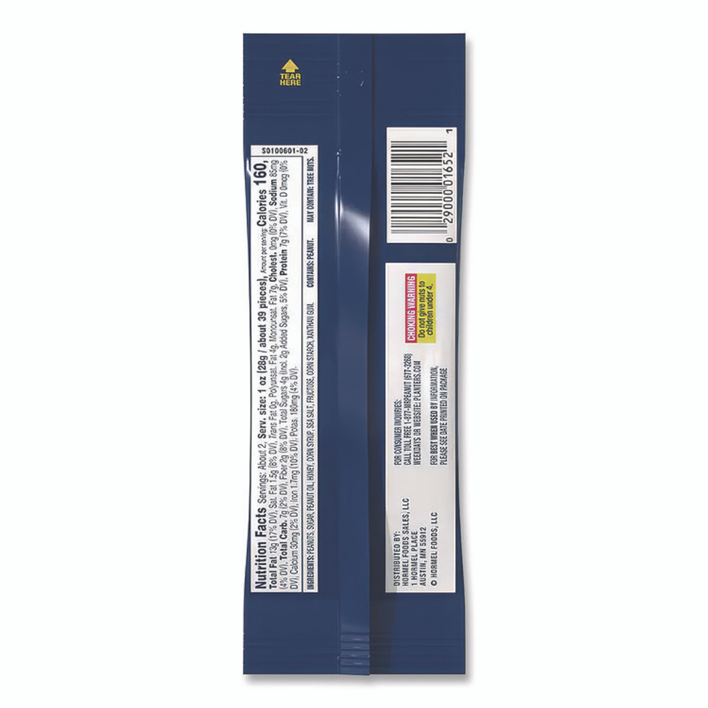 KRAFT FOODS, INC Planters® 01652 Honey Roasted Peanuts, 2.5 oz Tube, 15/Box