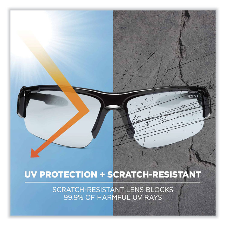 TENACIOUS HOLDINGS, INC. ergodyne® 52080 Skullerz Dagr Safety Glasses, Black Nylon Impact Frame, Indoor/Outdoor Polycarbonate Lens