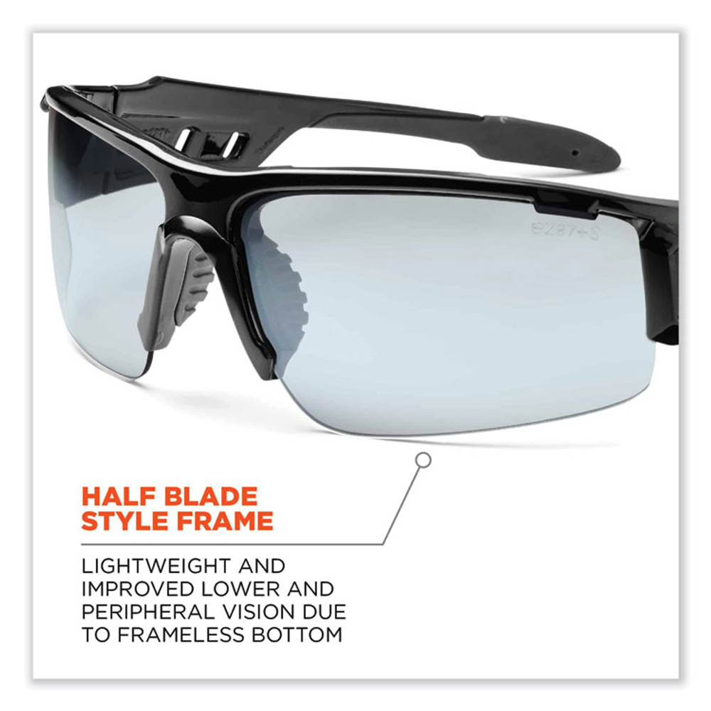 TENACIOUS HOLDINGS, INC. ergodyne® 52080 Skullerz Dagr Safety Glasses, Black Nylon Impact Frame, Indoor/Outdoor Polycarbonate Lens