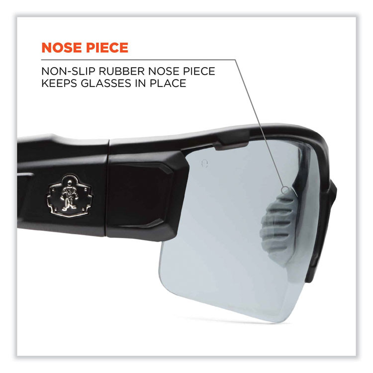 TENACIOUS HOLDINGS, INC. ergodyne® 52080 Skullerz Dagr Safety Glasses, Black Nylon Impact Frame, Indoor/Outdoor Polycarbonate Lens