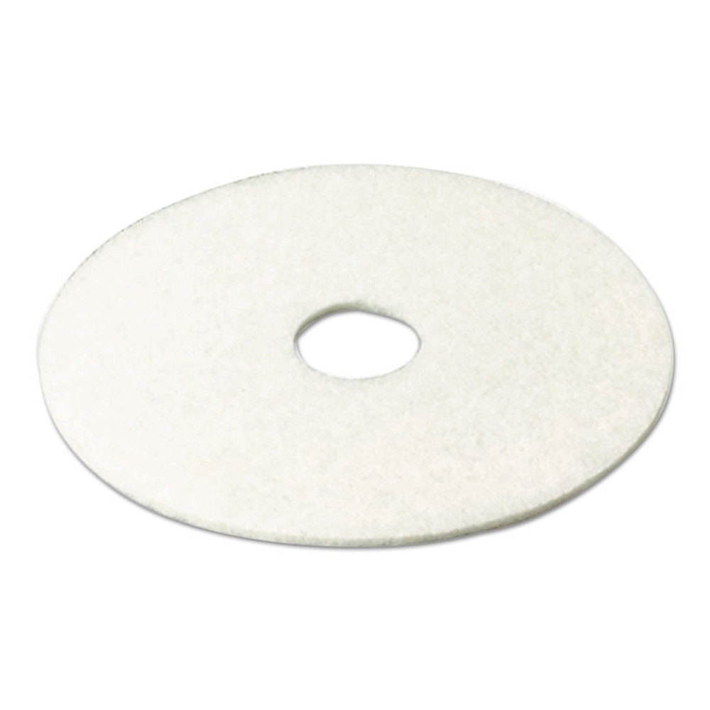 3M/COMMERCIAL TAPE DIV. 08484 Low-Speed Super Polishing Floor Pads 4100, 20" Diameter, White, 5/Carton