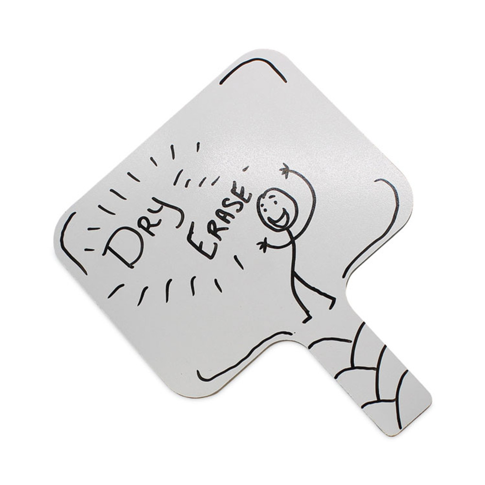 FLIPSIDE PRODUCTS 10039 Dry Erase Paddle, 9.75" x 8", White Surface, 12/Pack
