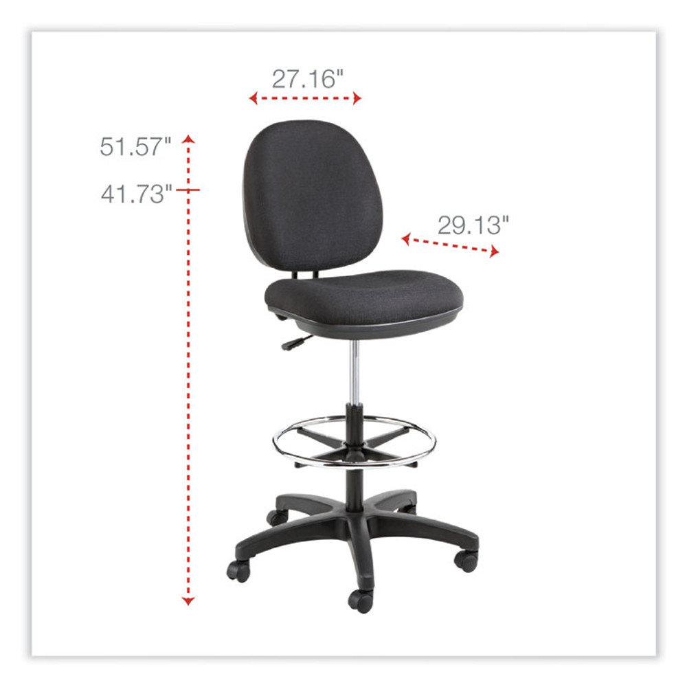 ALERA IN4611 Alera Interval Series Swivel Task Stool, Supports Up to 275 lb, 23.93" to 34.53" Seat Height, Black Fabric