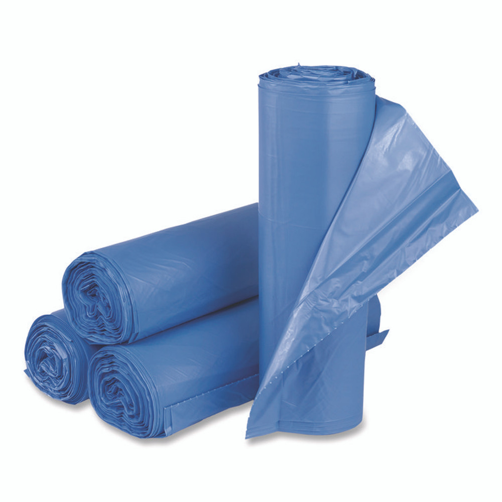 INTEGRATED BAGGING SYSTEMS Inteplast Group BRS404818BL High-Density Commercial Can Liners, 60 gal, 18 mic, 40" x 48", Blue, 200/Carton