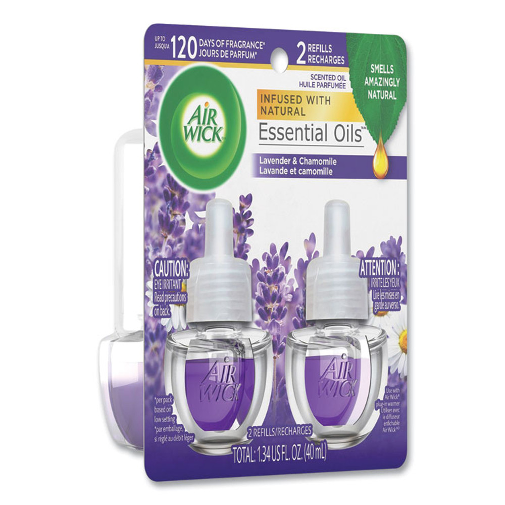 RECKITT BENCKISER Air Wick® 78473CT Scented Oil Refill, Lavender and Chamomile, 0.67 oz, 2/Pack, 6 Packs/Carton