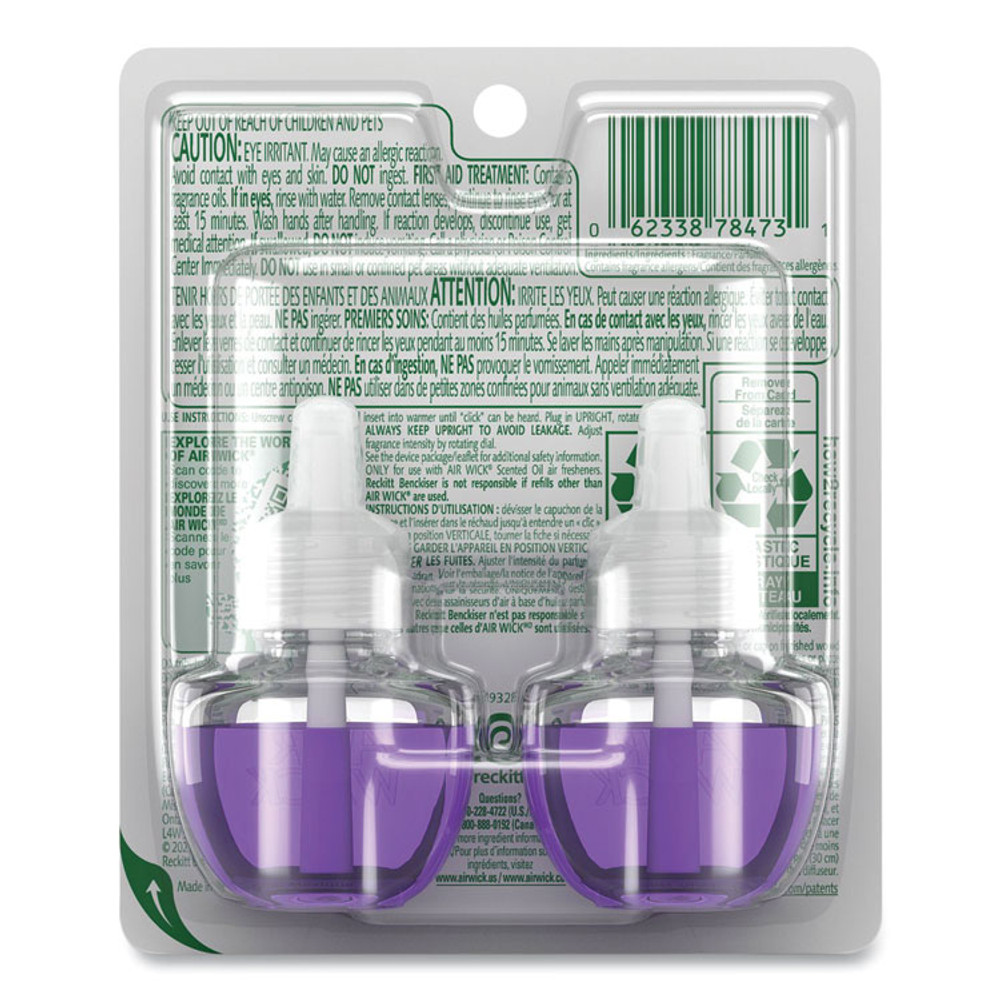 RECKITT BENCKISER Air Wick® 78473CT Scented Oil Refill, Lavender and Chamomile, 0.67 oz, 2/Pack, 6 Packs/Carton