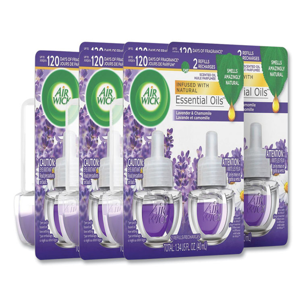 RECKITT BENCKISER Air Wick® 78473CT Scented Oil Refill, Lavender and Chamomile, 0.67 oz, 2/Pack, 6 Packs/Carton