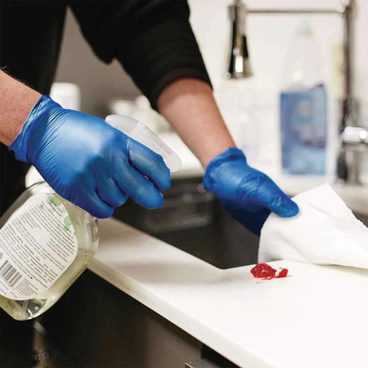 AMMEX CORPORATION GloveWorks® by IVBPF48100 Industrial Vinyl Gloves, Powder-Free, X-Large, 3 mil Thick, 9.5" Long, Blue, 100/Box, 10 Boxes/Carton