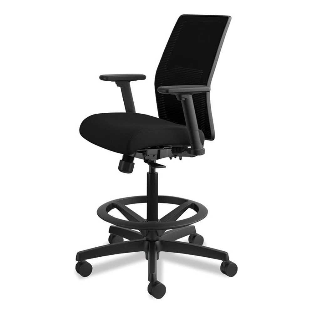 HON COMPANY I2S1AMBLC10T Ignition 2.0 Ilira-Stretch Mesh Back Task Stool, Supports Up to 300 lb, 23" to 32" Seat Height, Black