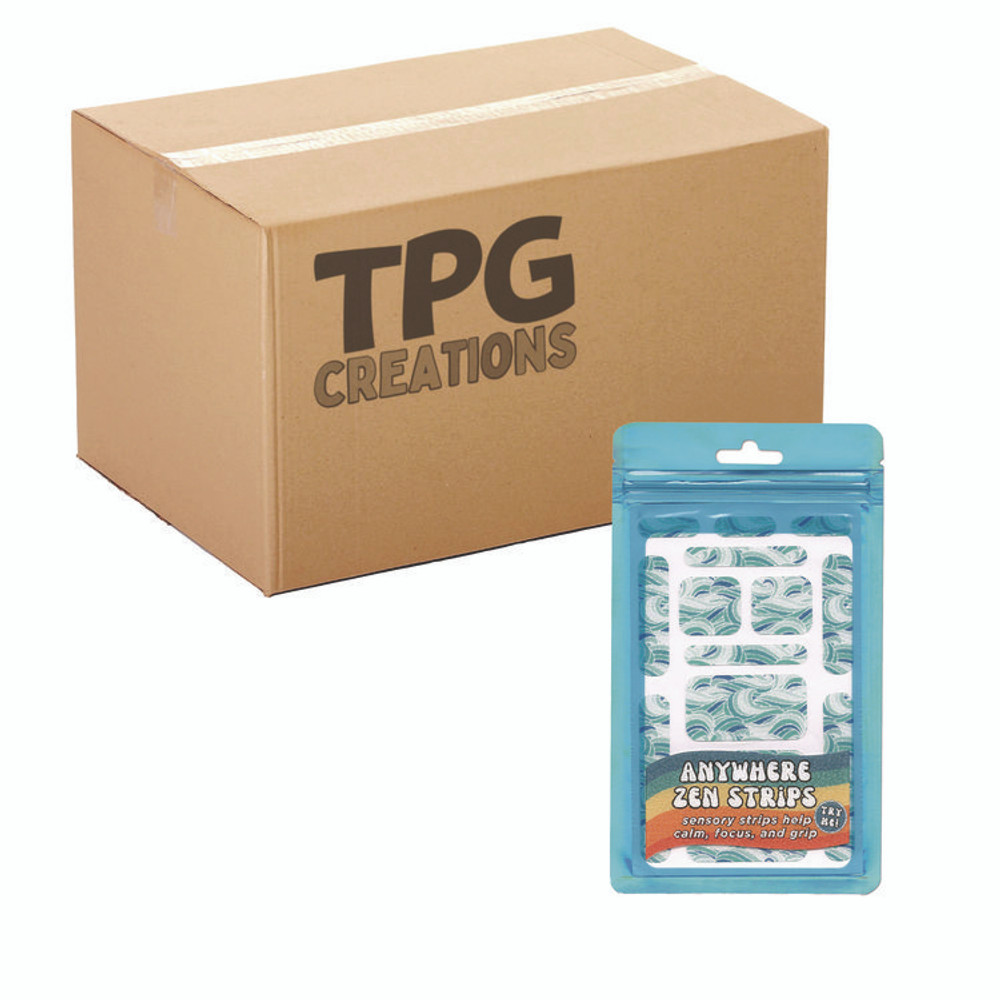 THE PENCIL GRIP TPG Creations™ 88724 Anywhere Zen Strips, Sandy Waves Print, Ages 6 and Up, Assorted Colors, 13/Set, 24 Sets/Carton