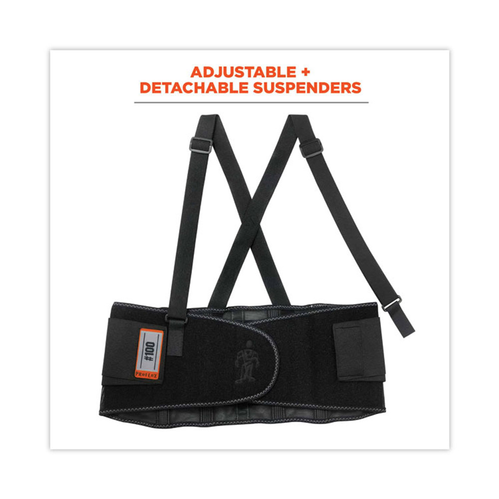 TENACIOUS HOLDINGS, INC. ergodyne® 11388 ProFlex 100 Economy Spandex Back Support Brace, 4X-Large, 52" to 58" Waist, Black