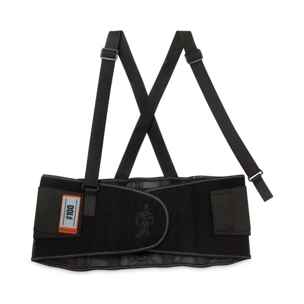 TENACIOUS HOLDINGS, INC. ergodyne® 11388 ProFlex 100 Economy Spandex Back Support Brace, 4X-Large, 52" to 58" Waist, Black