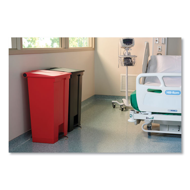 RUBBERMAID COMMERCIAL PROD. 614500RED Indoor Utility Step-On Waste Container, 18 gal, Plastic, Red
