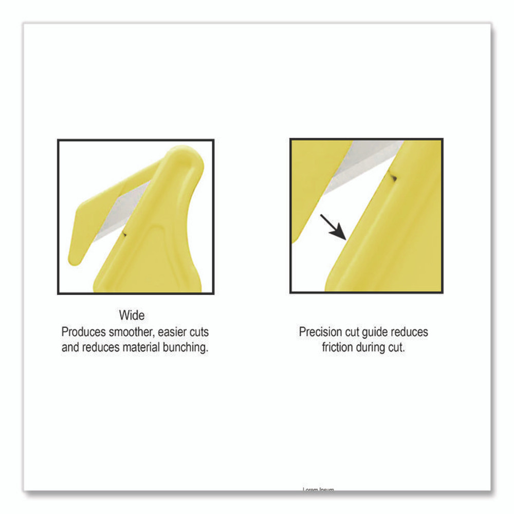 KLEVER INNOVATIONS Kutter™ PLS40030Y Excel Plus Safety Cutter, 7" Plastic Handle, Yellow, 10/Pack