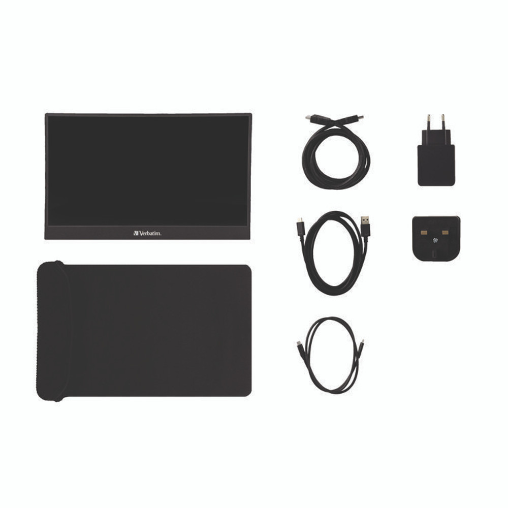 VERBATIM CORPORATION 49591 Monitors, 14" Widescreen, IPS Panel, 1920 Pixels x 1080 Pixels, Aluminum