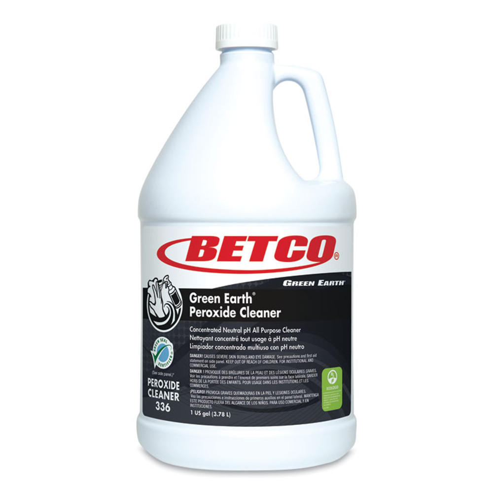 BETCO CORPORATION 3360400 Green Earth Peroxide Cleaner, Fresh Mint Scent, 1 gal Bottle, 4/Carton