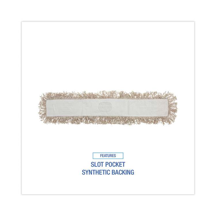 BOARDWALK 1036 Industrial Dust Mop Head, Cotton, 36 x 3, White