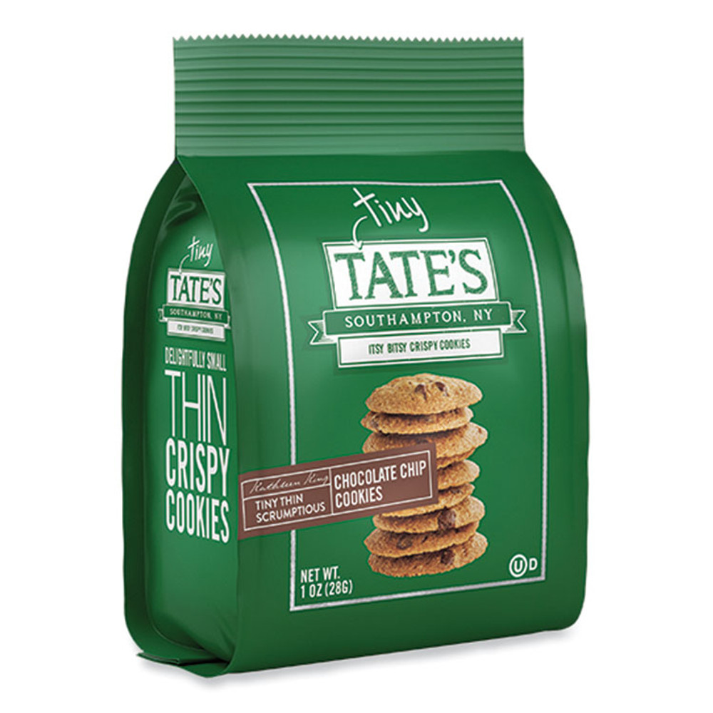 MONDELEZ INTERNATIONAL TATE'S BAKE SHOP 00164 Tiny Tate's Chocolate Chip Cookies, 1 oz Pack, 24/Carton