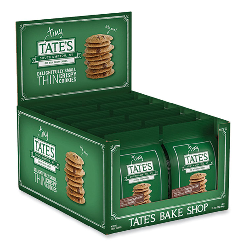 MONDELEZ INTERNATIONAL TATE'S BAKE SHOP 00164 Tiny Tate's Chocolate Chip Cookies, 1 oz Pack, 24/Carton