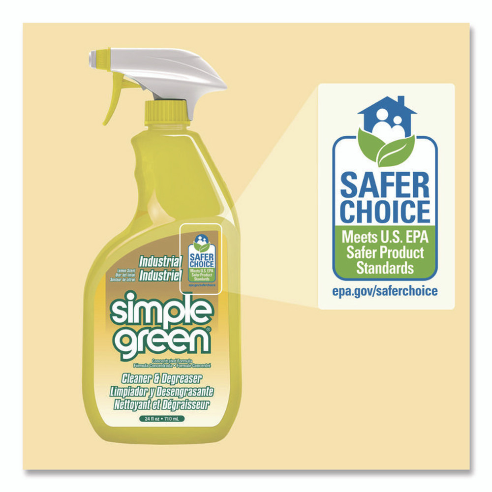 SUNSHINE MAKERS, INC. Simple Green® 14002 Industrial Cleaner and Degreaser, Concentrated, Lemon, 24 oz Spray Bottle, 12/Carton