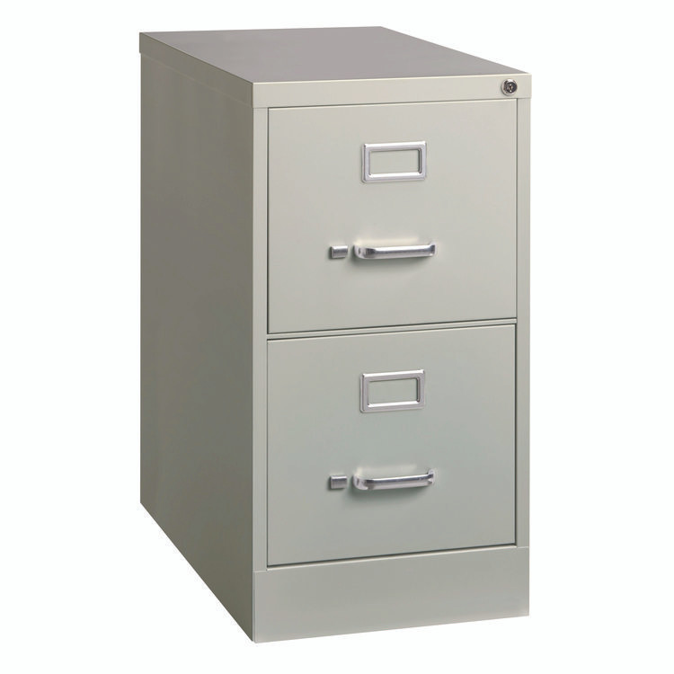 ALERA HVF1529LG Two-Drawer Economy Vertical File, 2 Letter-Size File Drawers, Light Gray, 15" x 25" x 28.38"
