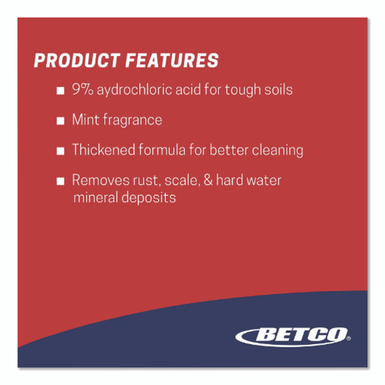 BETCO CORPORATION 0751200 Kling Toilet Bowl Cleaner, Mint-Wintergreen Scent, 32 oz Bottle, 12/Carton