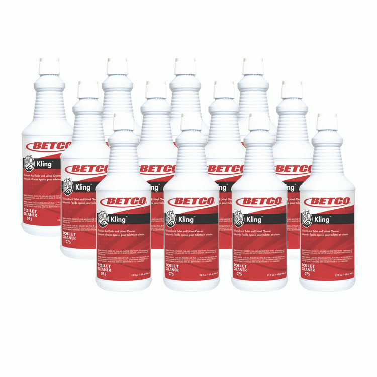 BETCO CORPORATION 0751200 Kling Toilet Bowl Cleaner, Mint-Wintergreen Scent, 32 oz Bottle, 12/Carton